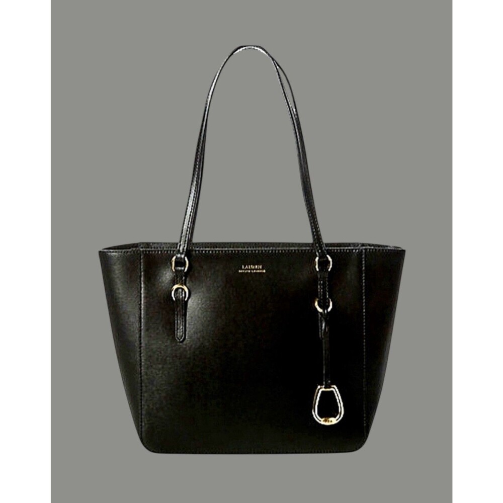 Lauren Ralph Lauren LRL Black Leather Bennington Handbag